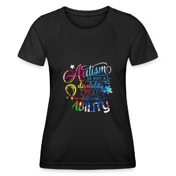 Autisme Autiste Asberger Autisme Awareness Puzzle - T-shirt sport Femme - noir - Devant - AI Model Female 172 light (172cm)