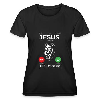 Jesus Katholisches Christliches Geschenk - Frauen Funktions-T-Shirt - Schwarz - Vorne - AI Model Female 172 light (172cm)