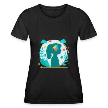 Autisme Autiste Asberger Autisme Awareness Puzzle - T-shirt sport Femme - noir - Devant - AI Model Female 172 light (172cm)