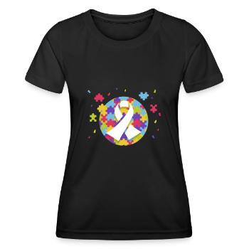 Autisme Autiste Asberger Autisme Awareness Puzzle - T-shirt sport Femme - noir - Devant - AI Model Female 172 light (172cm)