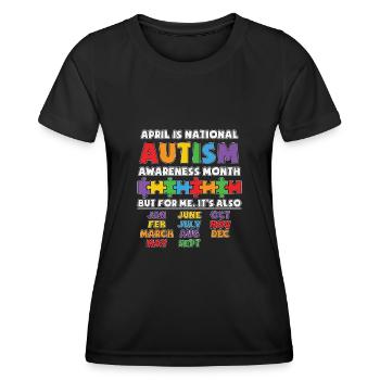 Autisme Autiste Asberger Autisme Awareness Puzzle - T-shirt sport Femme - noir - Devant - AI Model Female 172 light (172cm)