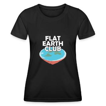 Flat Flat Earth Flat Earth Conspiracy - Women's Functional T-Shirt - black - Front - AI Model Female 172 light (172cm)
