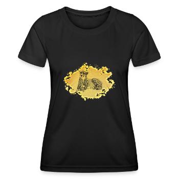 Guépard - T-shirt sport Femme - noir - Devant - AI Model Female 172 light (172cm)