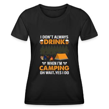 Happy Camper De camper Camping Cadeaux - T-shirt sport Femme - noir - Devant - AI Model Female 172 light (172cm)