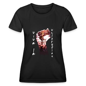 Viva La Velorution Radfahrer Klimaschutz Protest - Frauen Funktions-T-Shirt - Schwarz - Vorne - AI Model Female 172 light (172cm)