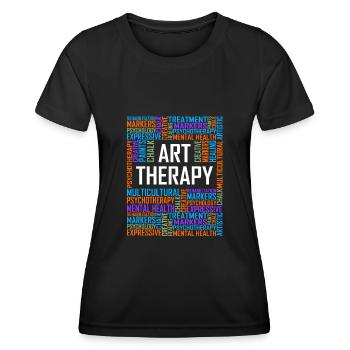 Art Therapy - Words - Women's Functional T-Shirt - black - Front - AI Model Female 172 light (172cm)