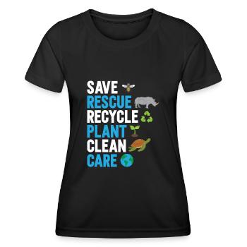 Umweltschützer Grüne Umweltschutz Spruch Öko - Frauen Funktions-T-Shirt - Schwarz - Vorne - AI Model Female 172 light (172cm)