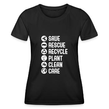 Umweltschützer Grüne Umweltschutz Spruch Öko - Frauen Funktions-T-Shirt - Schwarz - Vorne - AI Model Female 172 light (172cm)