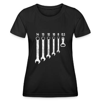 Mécanicien cadeau, atelier, ouvre-bière - T-shirt sport Femme - noir - Devant - AI Model Female 172 light (172cm)