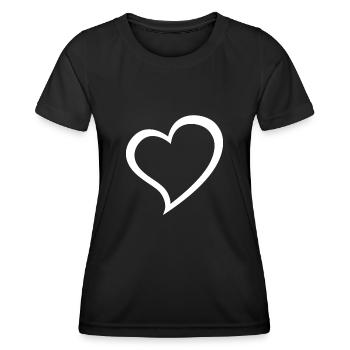 Coeur - T-shirt sport Femme - noir - Devant - AI Model Female 172 light (172cm)