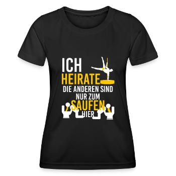 Enterrement de vie de garçon - T-shirt sport Femme - noir - Devant - AI Model Female 172 light (172cm)