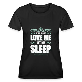 sleep love sleeping - Women's Functional T-Shirt - black - Front - AI Model Female 172 light (172cm)
