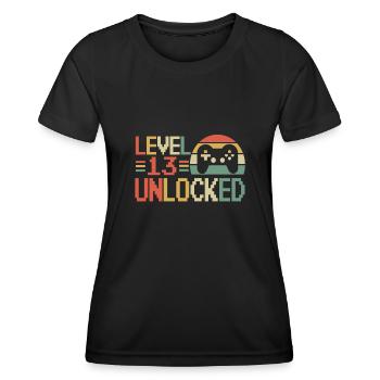 13th Birthday Zocker Gamer 13 Years 2008 Gift - Women's Functional T-Shirt - black - Front - AI Model Female 172 light (172cm)