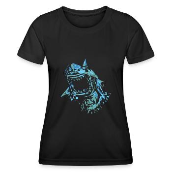 Requins - T-shirt sport Femme - noir - Devant - AI Model Female 172 light (172cm)