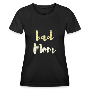 bad mom - T-shirt sport Femme - noir - Devant - AI Model Female 172 light (172cm)