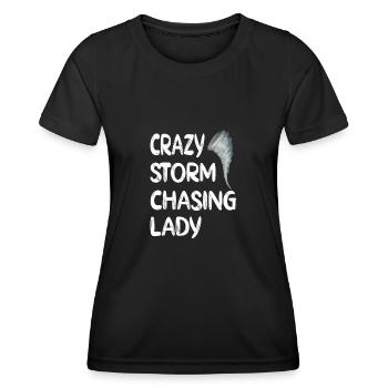 Sturmjäger Unwetter Wetter Tornado Storm Chasing - Frauen Funktions-T-Shirt - Schwarz - Vorne - AI Model Female 172 light (172cm)