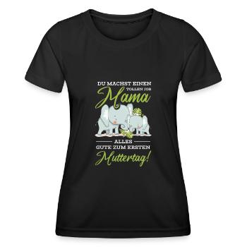 Muttertag Mutter Mummy Elefant Spruch Geschenk - Frauen Funktions-T-Shirt - Schwarz - Vorne - AI Model Female 172 light (172cm)