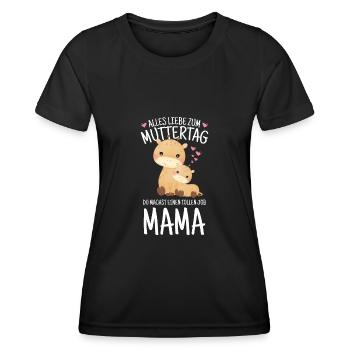 Muttertag Mutter Mummy Erster Giraffe Geschenk - Frauen Funktions-T-Shirt - Schwarz - Vorne - AI Model Female 172 light (172cm)
