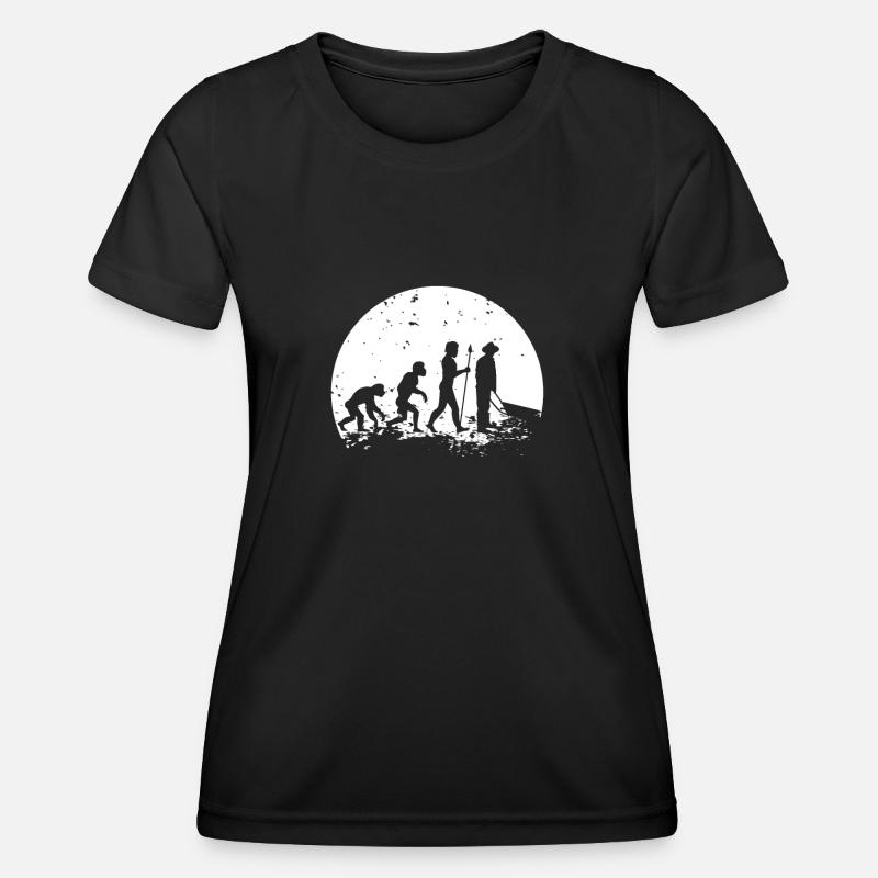 Gärtner Evolution Garten Vintage Gartenarbeit - Frauen Funktions-T-Shirt - Schwarz