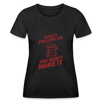 Cooles Stunt Scooter Tretroller Skater Geschenk - Frauen Funktions-T-Shirt - Schwarz - Vorne - AI Model Female 172 light (172cm)