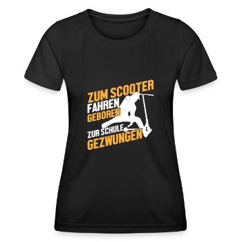 Cooles Stunt Scooter Tretroller Skater Geschenk - Frauen Funktions-T-Shirt - Schwarz - Vorne - AI Model Female 172 light (172cm)