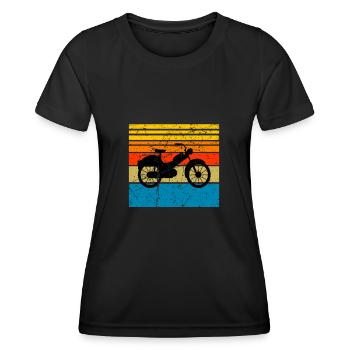 Mobylette Mobylette Mobylette Mobylette Mokick - T-shirt sport Femme - noir - Devant - AI Model Female 172 light (172cm)