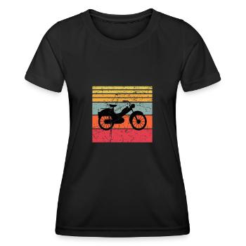 Mobylette Mobylette Mobylette Mobylette Mokick - T-shirt sport Femme - noir - Devant - AI Model Female 172 light (172cm)