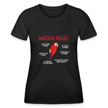 Ara Parrot Owner Parrot Lover Macaw Bird - Women's Functional T-Shirt - black - Front - AI Model Female 172 light (172cm)