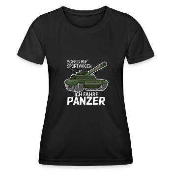 Panzer Militär Geschenk - Frauen Funktions-T-Shirt - Schwarz - Vorne - AI Model Female 172 light (172cm)
