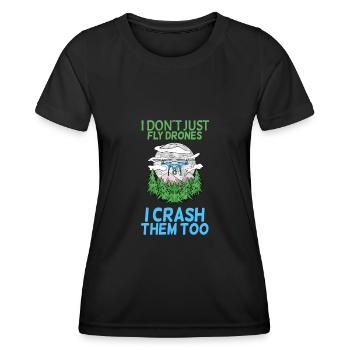 Drohne - Frauen Funktions-T-Shirt - Schwarz - Vorne - AI Model Female 172 light (172cm)