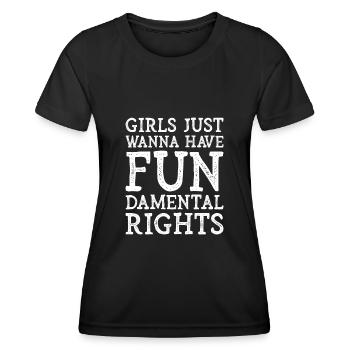 Cadeau de femmes fondamental rights femme feminist - T-shirt sport Femme - noir - Devant - AI Model Female 172 light (172cm)