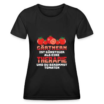 Gärtner Gärtnern Therapie Garten Spruch Geschenk - Frauen Funktions-T-Shirt - Schwarz - Vorne - AI Model Female 172 light (172cm)