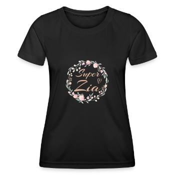 Super tante fleurs de fleurs cadeau - T-shirt sport Femme - noir - Devant - AI Model Female 172 light (172cm)