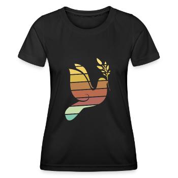 Colombe de la Paix Christianisme - T-shirt sport Femme - noir - Devant - AI Model Female 172 light (172cm)