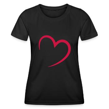 heart - love - Coeur - T-shirt sport Femme - noir - Devant - AI Model Female 172 light (172cm)