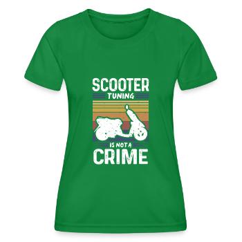 Scooter Tuning Is Not A Crime Mofa Roller Retro - Frauen Funktions-T-Shirt - Kelly Green - Vorne - AI Model Female 172 dark (172cm)