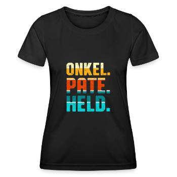 Onkel Pate Held - Frauen Funktions-T-Shirt - Schwarz - Vorne - AI Model Female 172 light (172cm)