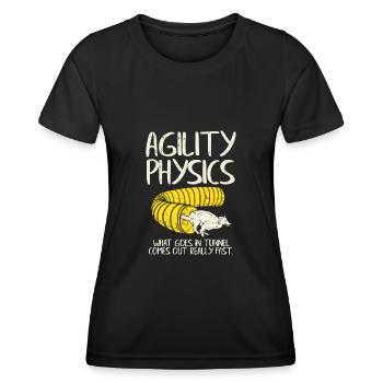 Drôle de cadeau d’agilité pour un entraîneur de chien - T-shirt sport Femme - noir - Devant - AI Model Female 172 light (172cm)