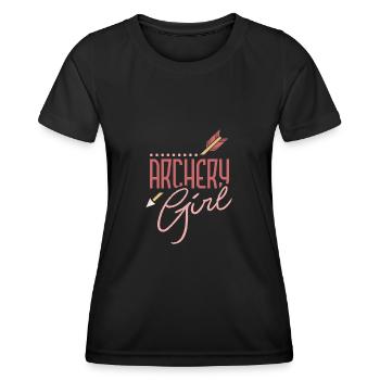 Archery Girl Funny Archery Lover - Women's Functional T-Shirt - black - Front - AI Model Female 172 light (172cm)