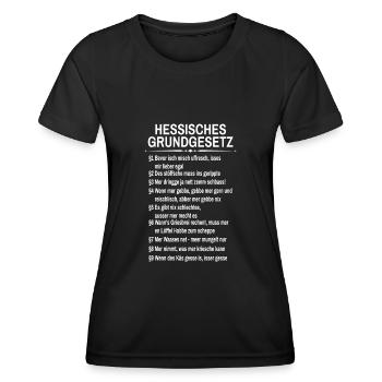 Hessisches Grundgesetz Hessen Dialekt - Frauen Funktions-T-Shirt - Schwarz - Vorne - AI Model Female 172 light (172cm)