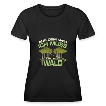 Muss in den Wald - Frauen Funktions-T-Shirt - Schwarz - Vorne - AI Model Female 172 light (172cm)