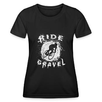 Ride Gravel, Gravel bike - Women's Functional T-Shirt - black - Front - AI Model Female 172 light (172cm)