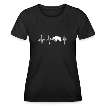 Panda Heartbeat - Frauen Funktions-T-Shirt - Schwarz - Vorne - AI Model Female 172 light (172cm)