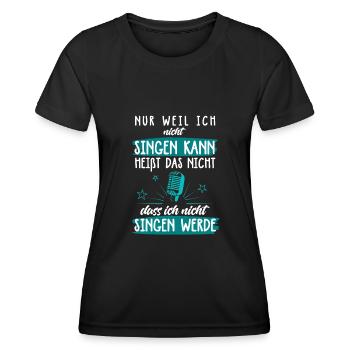Karaoké Chanteur Chanteur Musique Chantant Microphone Bar - T-shirt sport Femme - noir - Devant - AI Model Female 172 light (172cm)