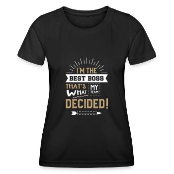 Chef d’équipe Personnel Bureau Profession - T-shirt sport Femme - noir - Devant - AI Model Female 172 light (172cm)