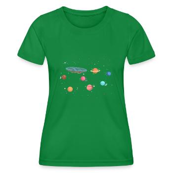 Flat Earth Society - Women's Functional T-Shirt - kelly green - Front - AI Model Female 172 dark (172cm)