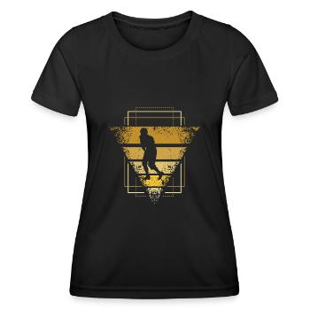 Floorball Retro - Women's Functional T-Shirt - black - Front - AI Model Female 172 light (172cm)