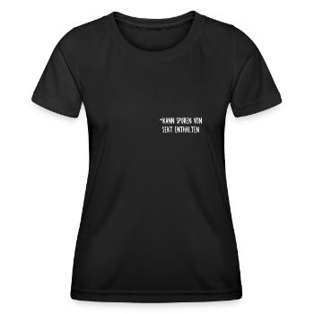 Kann Spuren von Sekt Enthalten Sektliebhaber Party - Frauen Funktions-T-Shirt - Schwarz - Vorne - AI Model Female 172 light (172cm)