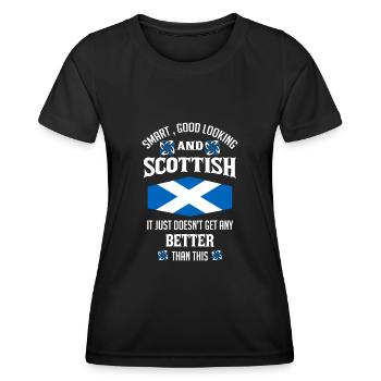 Scottish Wise And Good Loogin, Scotland - Women's Functional T-Shirt - black - Front - AI Model Female 172 light (172cm)