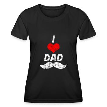 I love Dad - Frauen Funktions-T-Shirt - Schwarz - Vorne - AI Model Female 172 light (172cm)